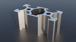 2040 profile object with exact dimensions 3d model