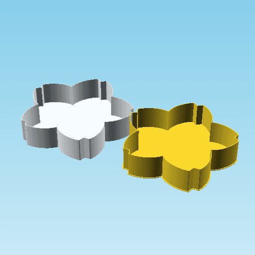 Flower006, nestable box (v2) 3d model