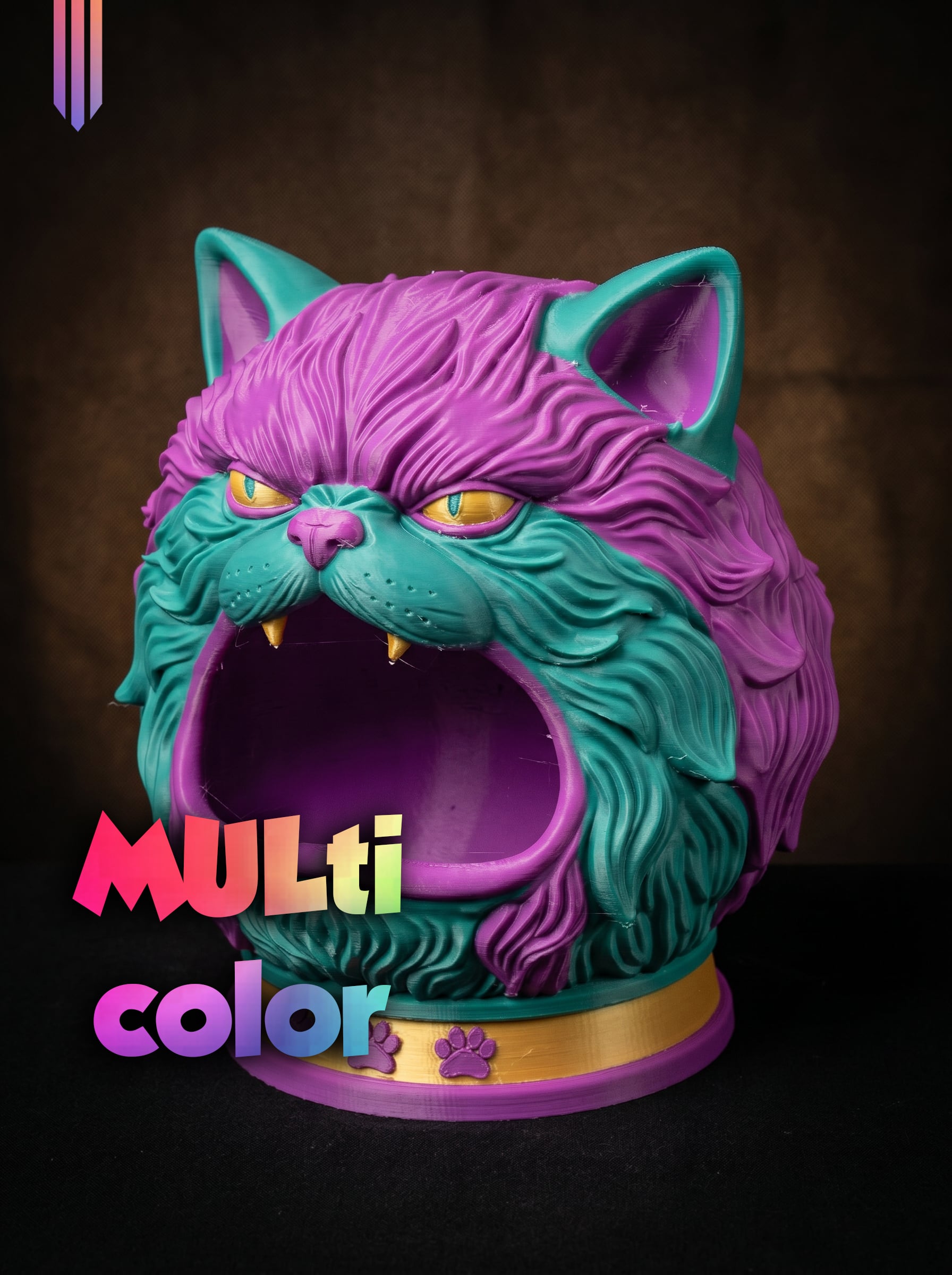 Demon Cat Bowl 3MF | Gothic Decor Multi-Color | Functional 3d model
