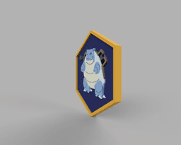 Blastoise Pokemon PokeCoin 3MF 3d model
