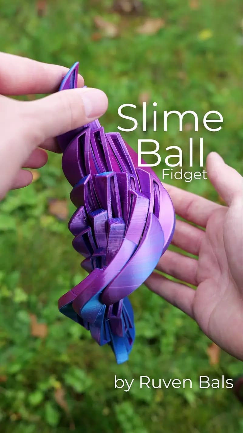 Slime Ball Fidget Toy by Ruven Bals Print in Place 3d model