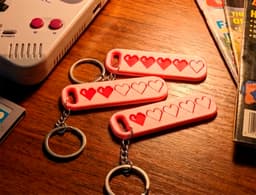 Pixel Heart Life Bar Keychains 3d model