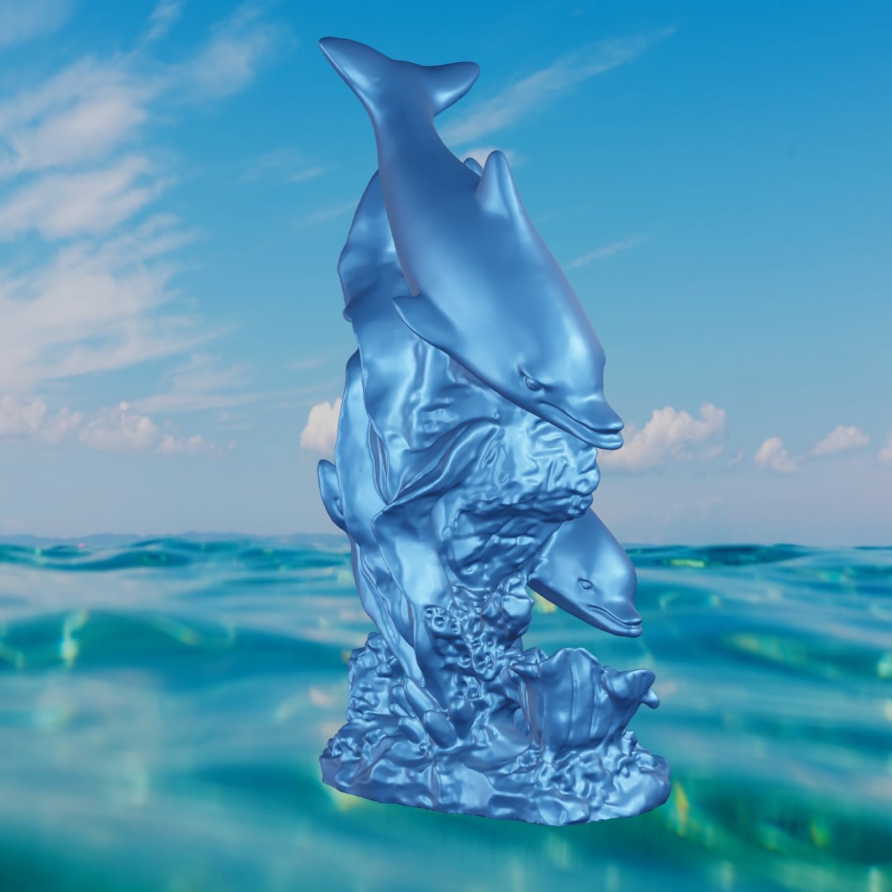 Dolphin seashell lookdown 3d model