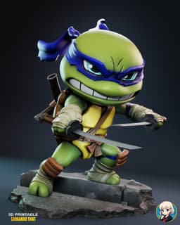 Leo TMNT Chibi - Premium Collectible 3d model