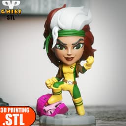X-Men Rogue Chibi STL for 3D Printing ChibiSTL 3DXM 3d model