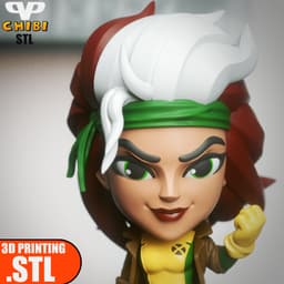 X-Men Rogue Chibi STL for 3D Printing ChibiSTL 3DXM 3d model