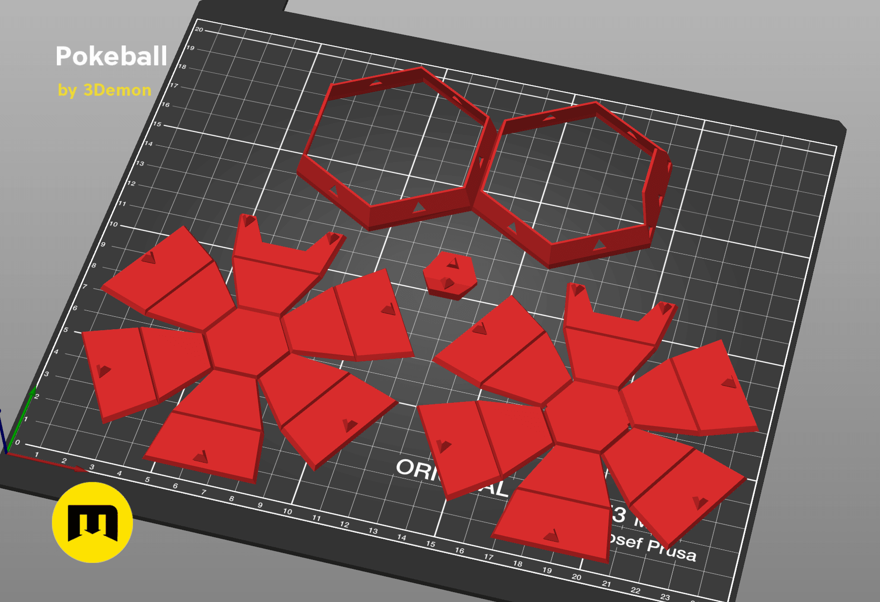 Foldable Pokeball Low Poly Box Decoration 3d model