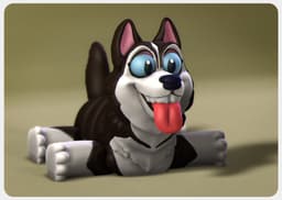 Happy Dogs Husky 3d model