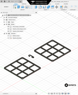 Grid Hanger and Hooks 3d model