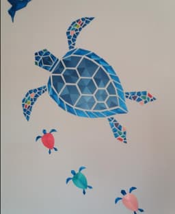 Geometric Sea Turtle wall art 3d model