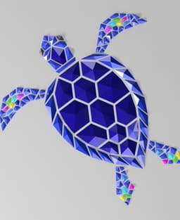 Geometric Sea Turtle wall art 3d model