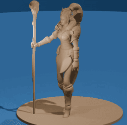 Arcane Mage with Her Staff v2 3d model