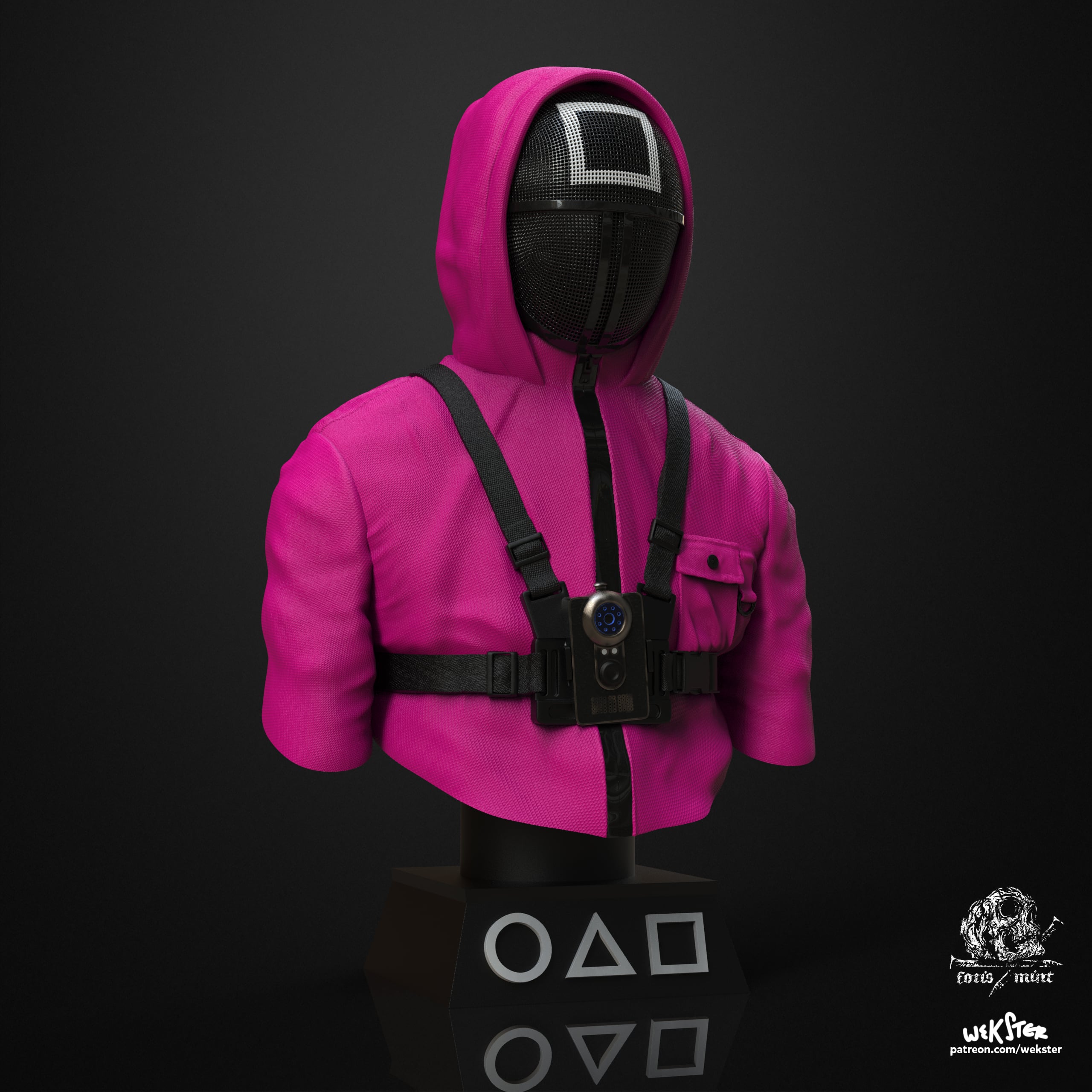 Squid Game Soldier Bust (Pre-Supported) 3d model