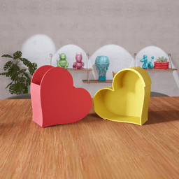 Nesting Heart Shaped Modular Storage Box 3d model