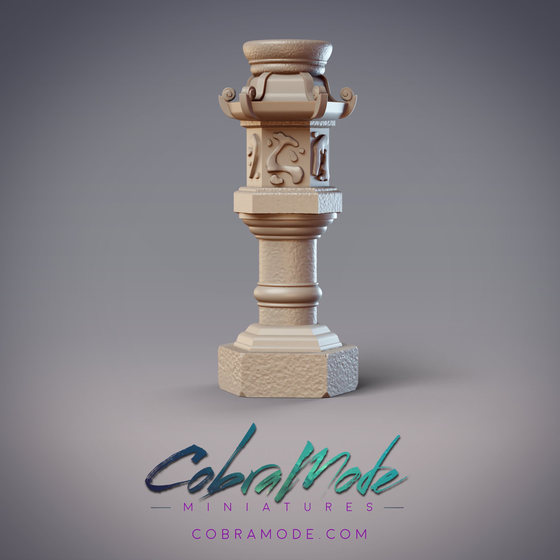 Stone Lamp Scatter Terrain 3d model
