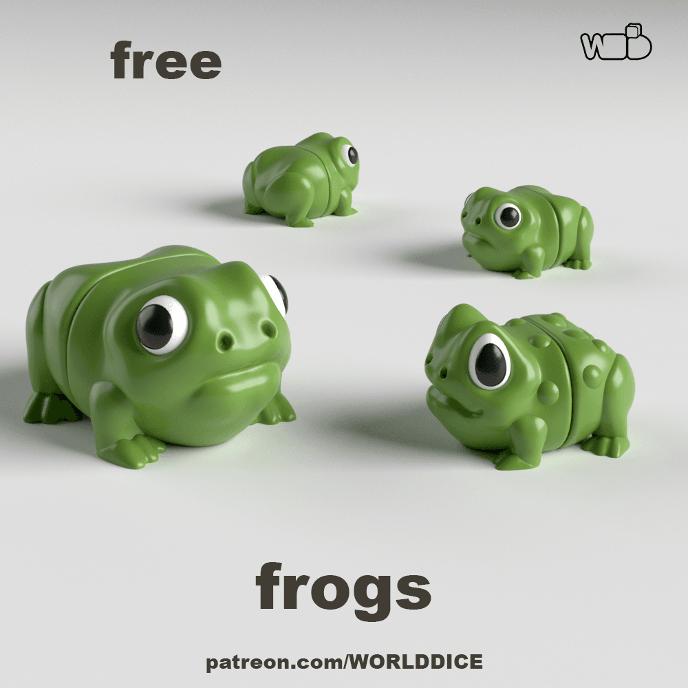 Articulated Frog toy for 3D printing 3d model