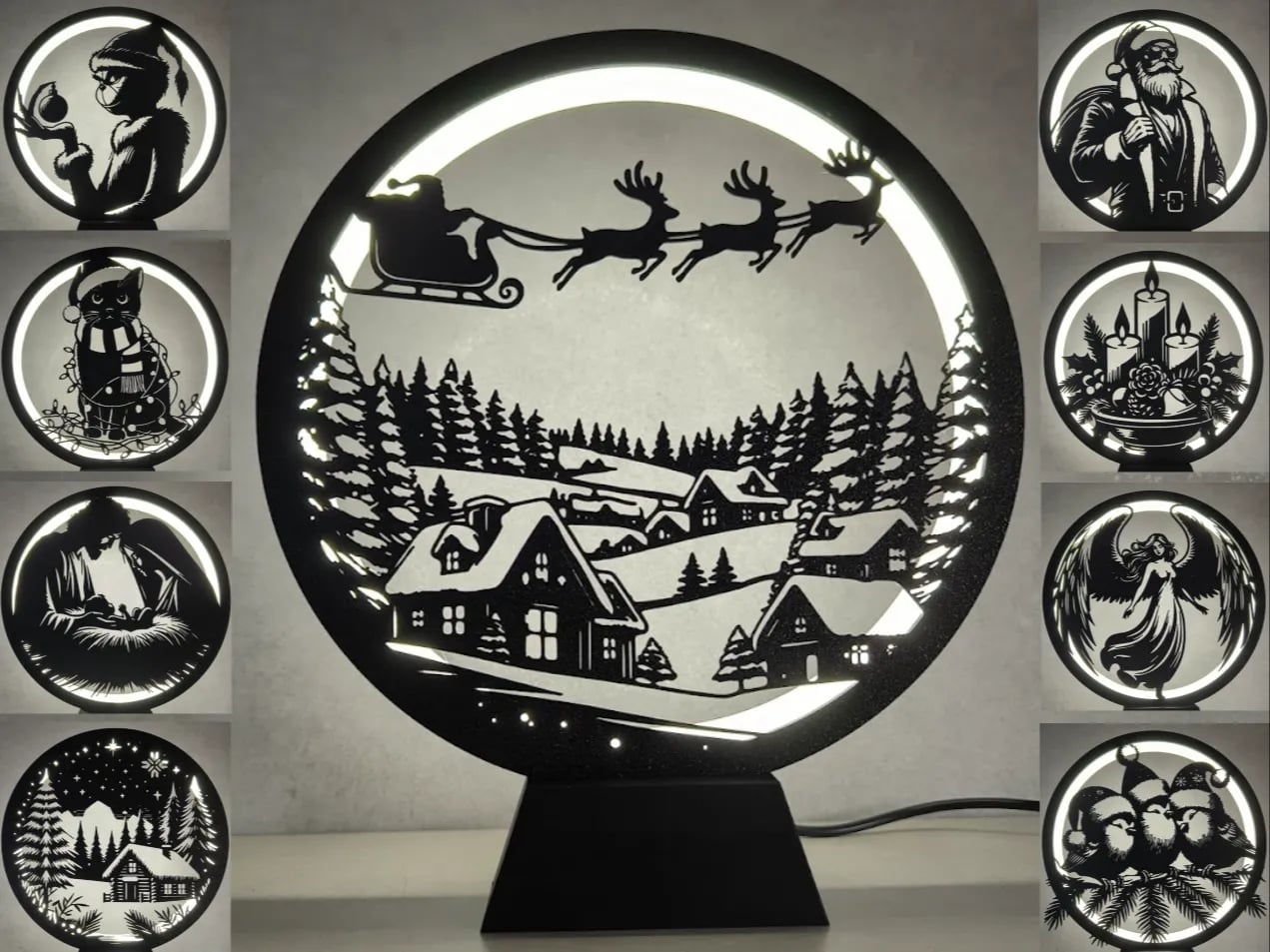 Christmas Panels for Ring Lamp 3d model