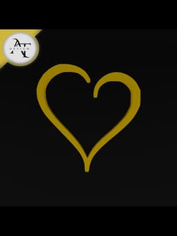 Simple Heart Symbol - 2D Art 3d model