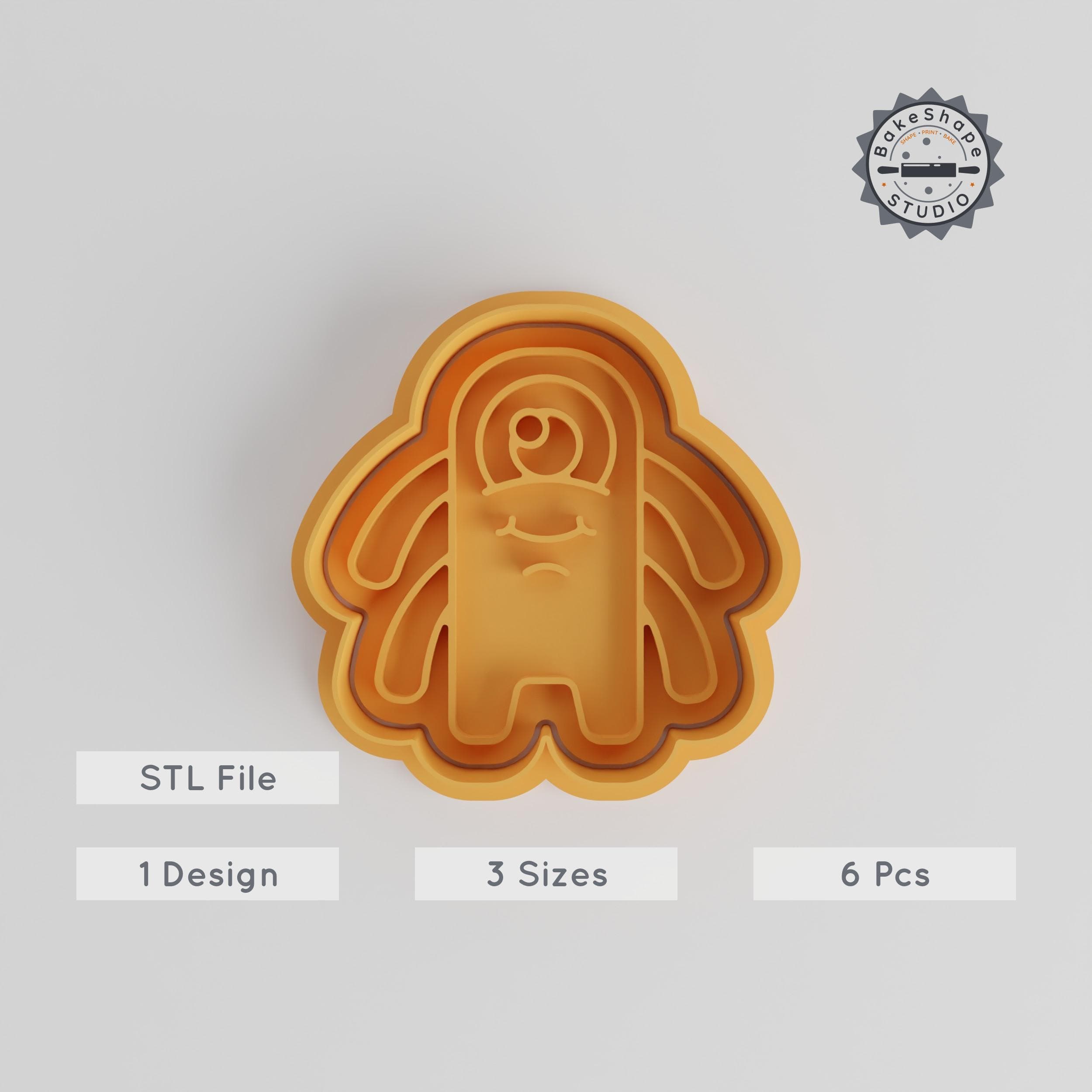 Four Arm Monster Shape Cutter & Stamp, Cartoon Character, S/M/L Sizes, Cookie & Fondant, 6-Piece Set PRODUCT_3011 3d model