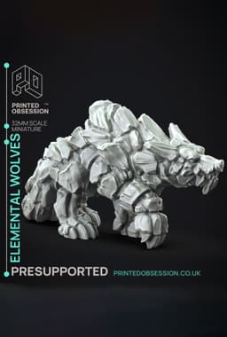 Free Elemental Wolves Collection - 3 Wolves - PRESUPPORTED - 32mm scale - 3d model