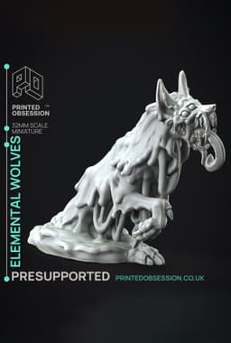 Free Elemental Wolves Collection - 3 Wolves - PRESUPPORTED - 32mm scale - 3d model