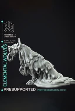 Free Elemental Wolves Collection - 3 Wolves - PRESUPPORTED - 32mm scale - 3d model