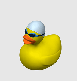 Rubber Duck Swimmer with hat 3d model