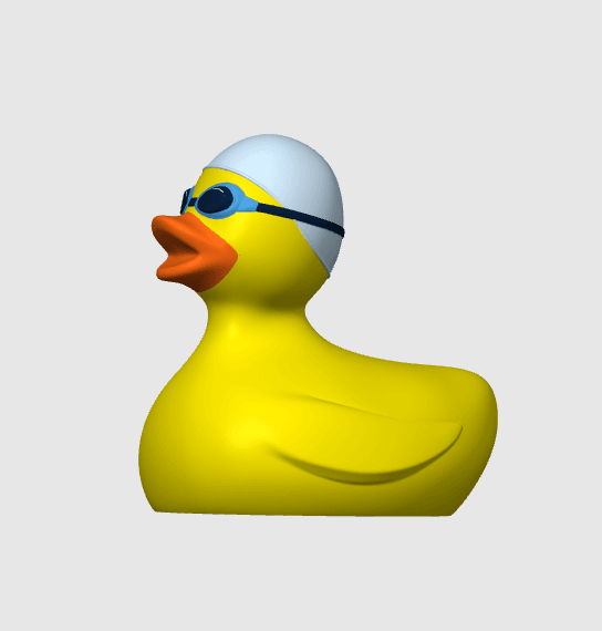 Rubber Duck Swimmer with hat 3d model