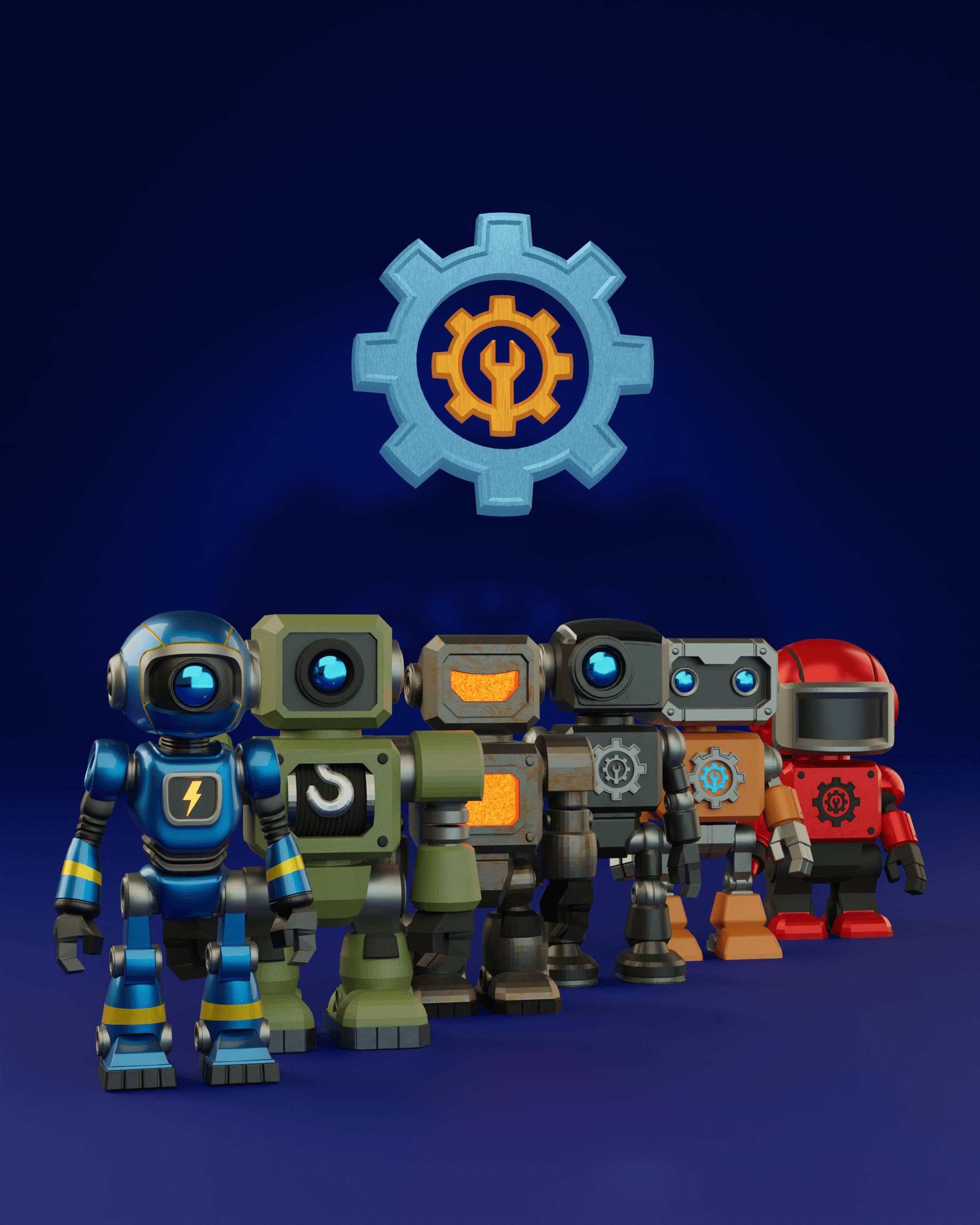 ModBots Series 1 – Complete Collection | All 6 ModBots | Modular Robot 3d model