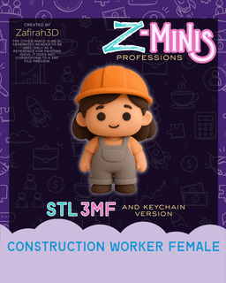 Z-Mini Construction Worker Female 3d model
