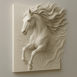 Elegant Horse Wall 3d model