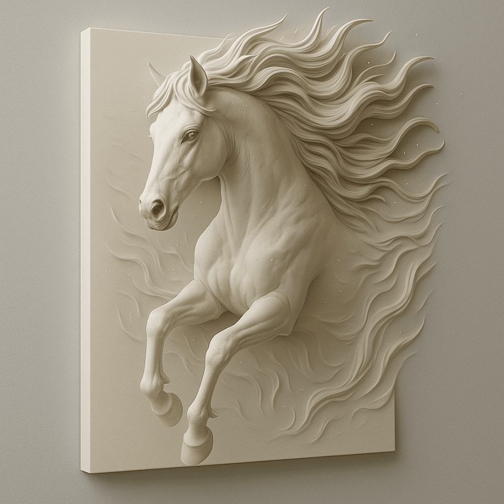 Elegant Horse Wall 3d model