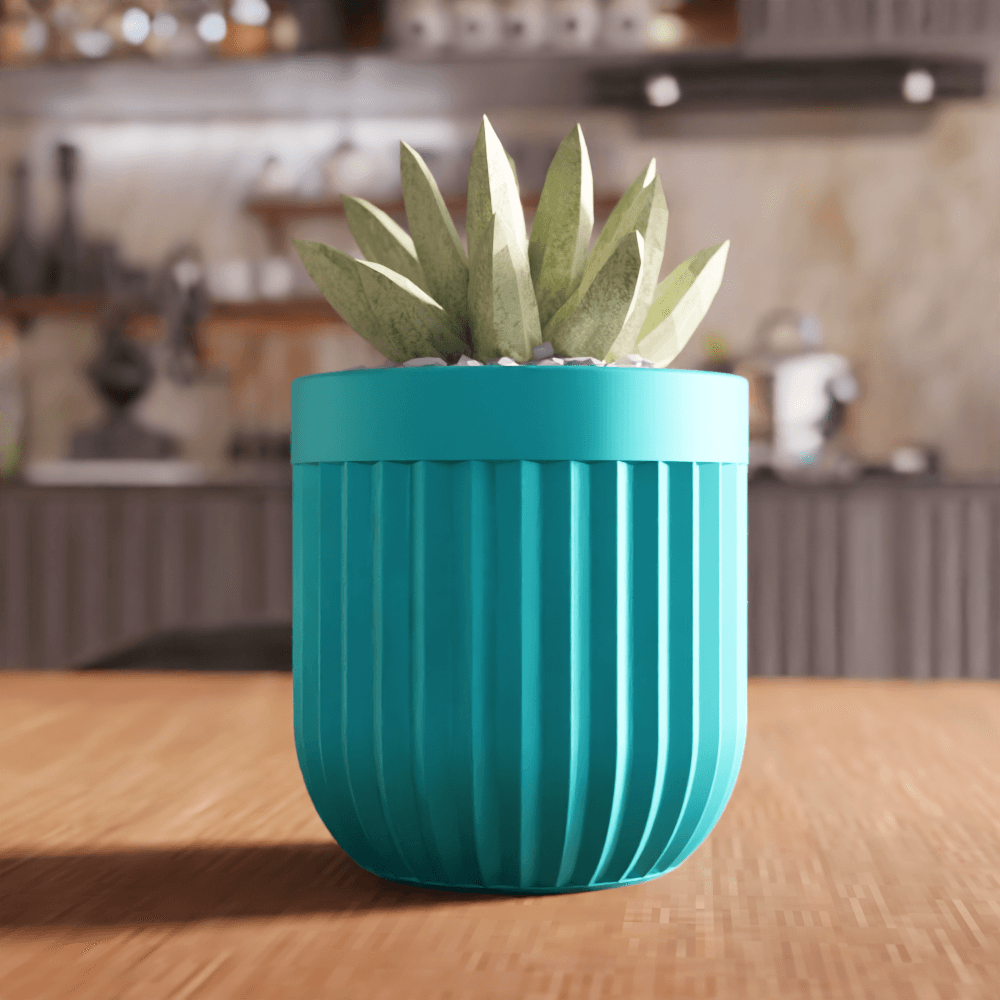 Ribbed Succulent Planter and Organizer 3d model