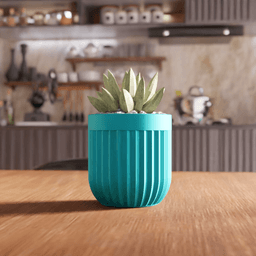 Ribbed Succulent Planter and Organizer 3d model