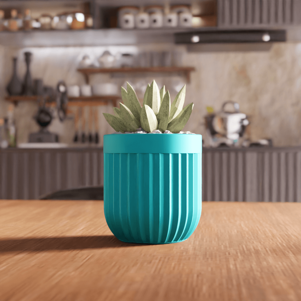 Ribbed Succulent Planter and Organizer 3d model