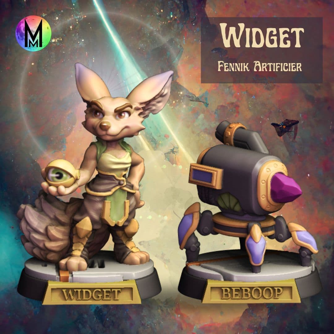 Fennik artificer - Widget and Beep Boop (foxfolk, fox kin, Vulpera , kitsune, etc ) 3d model