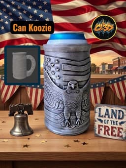 Eagle Flag Patriotic Koozie 3d model