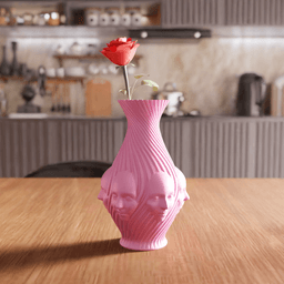 Surrealist Multi Face Spiral Ribbed Vase 3d model