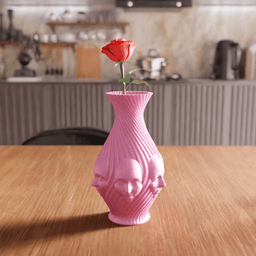 Surrealist Multi Face Spiral Ribbed Vase 3d model