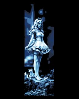 Alice growing up in Wonderland - Set of Blue Bookmarks 3d model