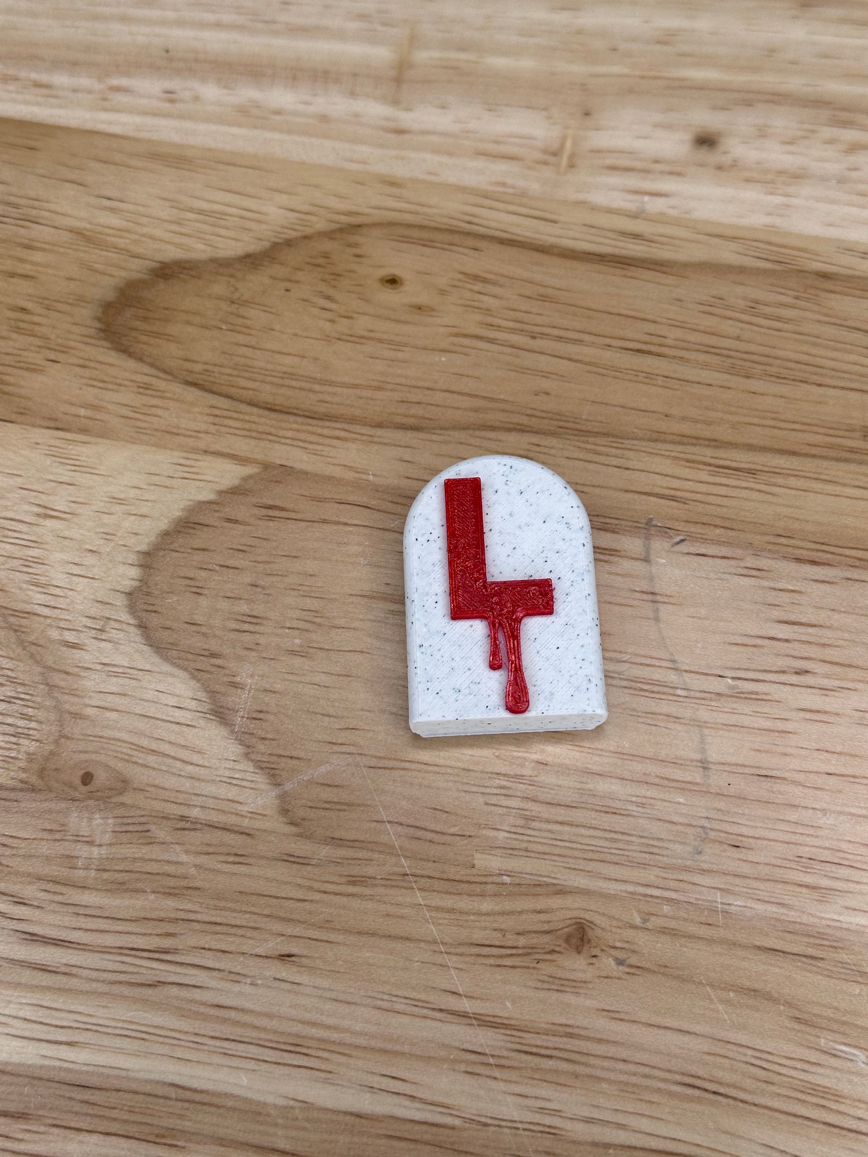 Hauntingly Stylish: Single-Color Headstone Alphabet Magnets for Halloween L 3d model