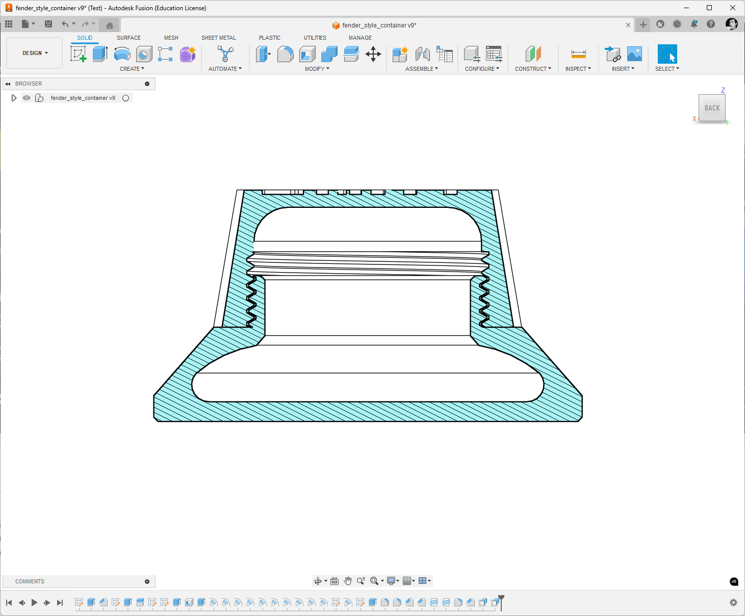 Fender-knob-style container 3d model