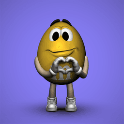 Yellow M&M -Spreading Love 3d model