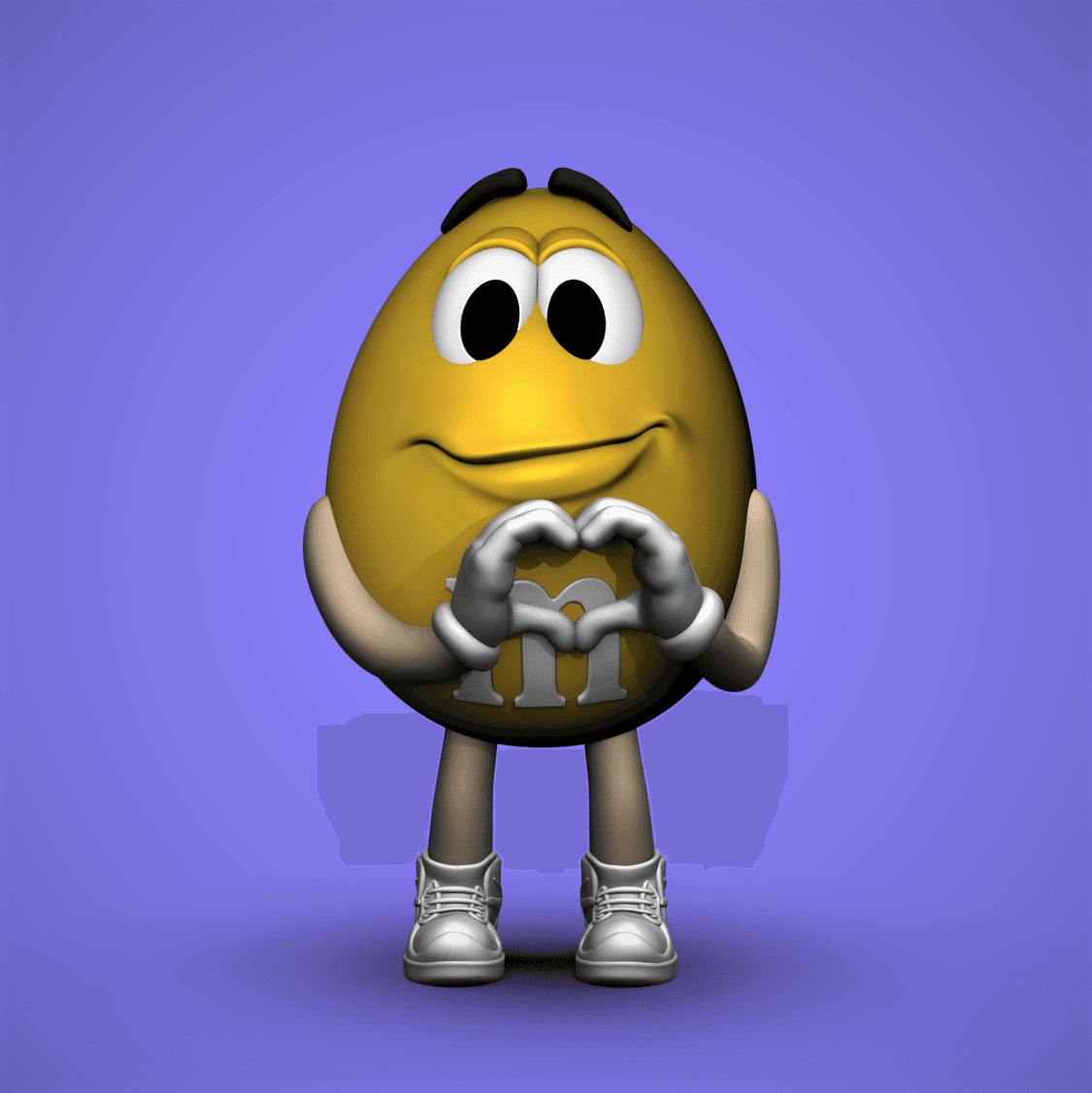 Yellow M&M -Spreading Love 3d model
