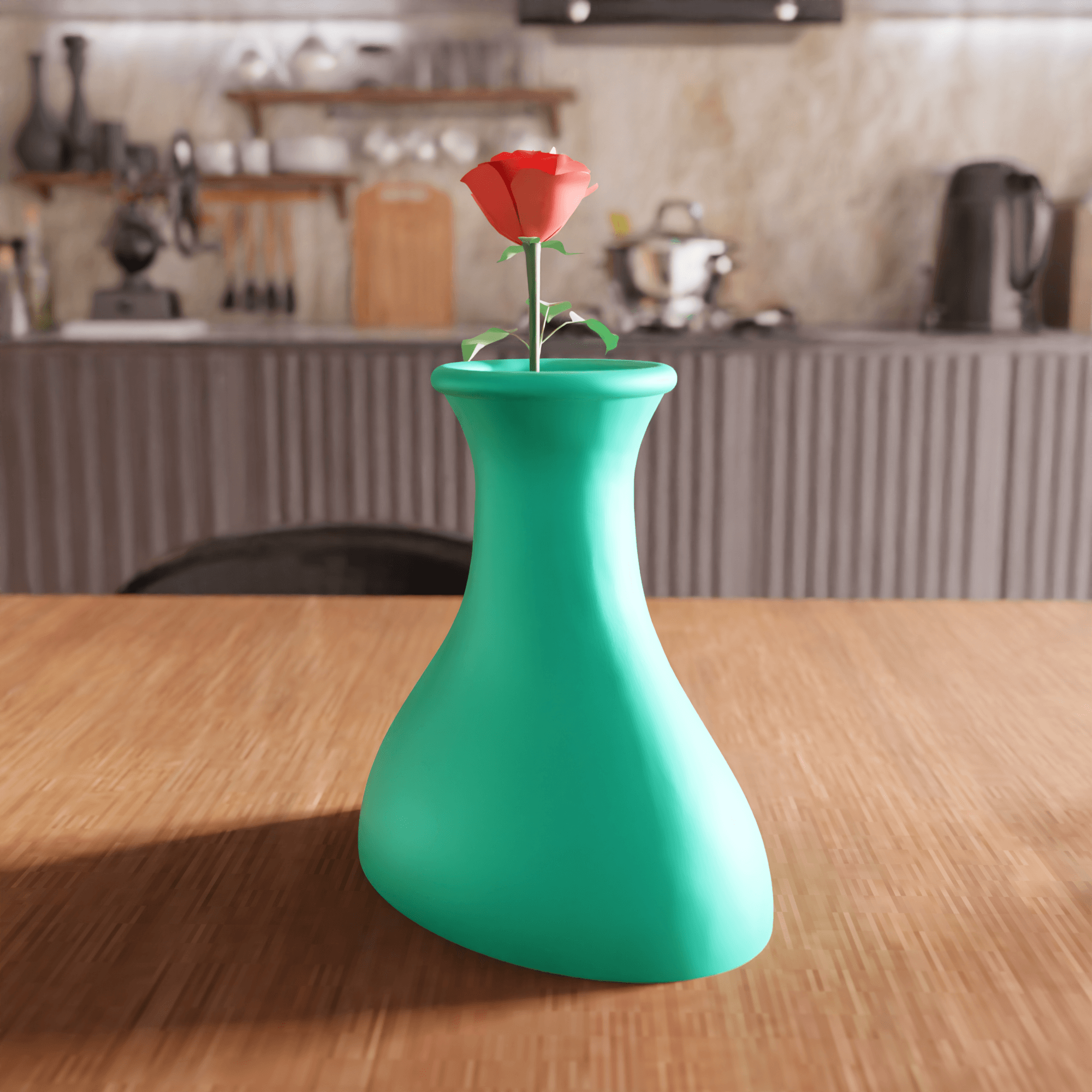 Minimalist Flared Wide-Base Vase 3d model