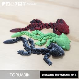 Articulated Dragon Keychain 018 3d model