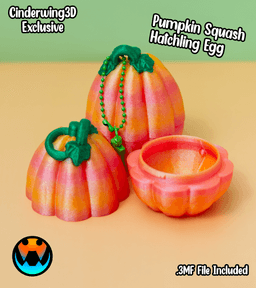 Pumpkin Squash Hatchling Egg 3d model