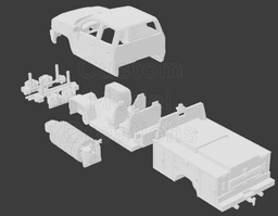 Pickup Truck Maintenance Of Way Kit 1-87 Scale 3d model