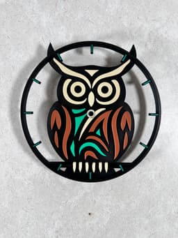 Spirit Of the Wild, Owl Clock 3d model
