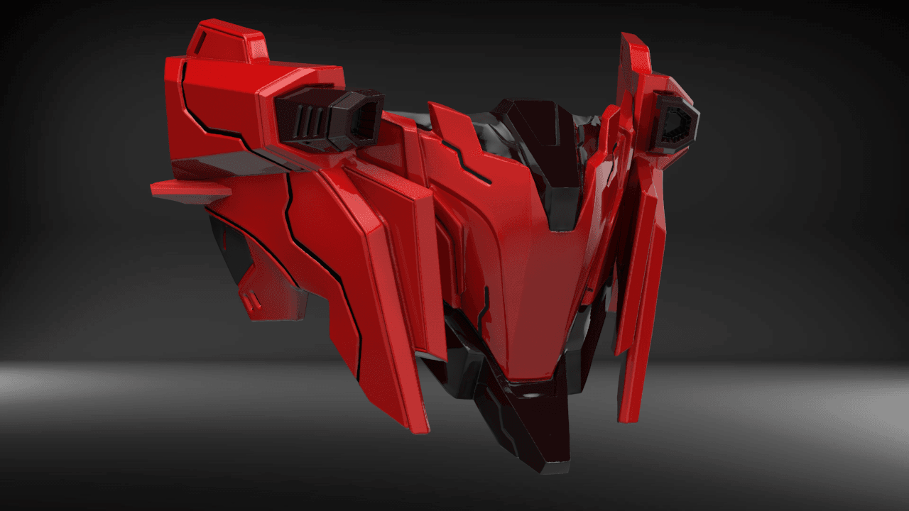 Red Comet - Mecha mask 3d model